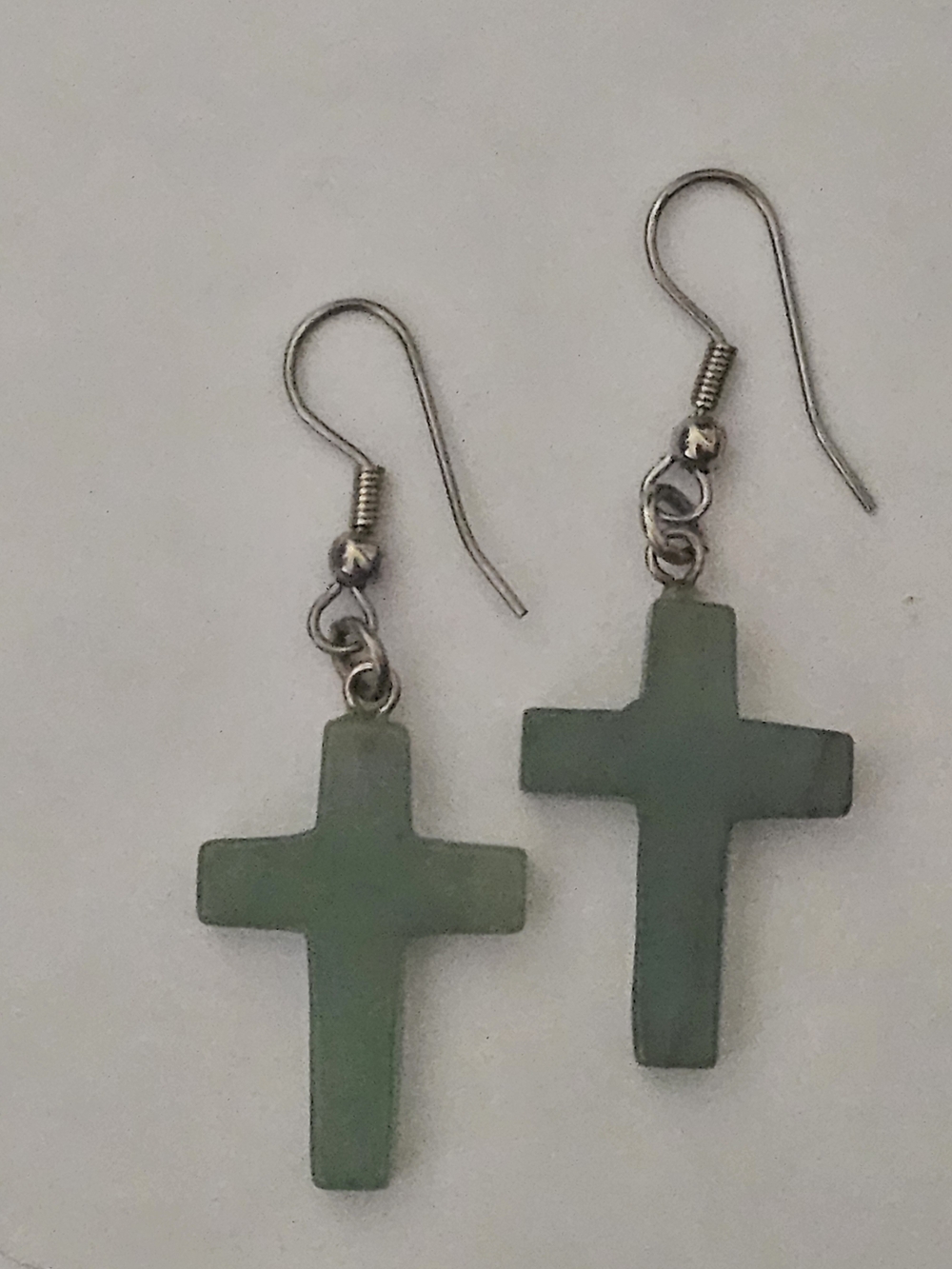 Green Cross Earrings
